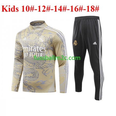 Real Madrid Dragon Kinder Gelb Sweatshirts Anzüge 2023-2024